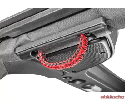 Quadratec Red Paracord 3-in-1 Grab Handles for A Pillar, Headrests & Soundbar Jeep Wrangler 2007-2018 - 14018 1713